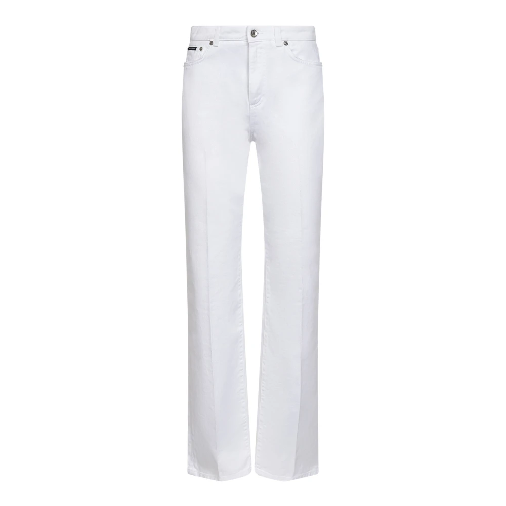 Dolce & Gabbana Women's White Bootcut Jeans, L, Flared Jeans