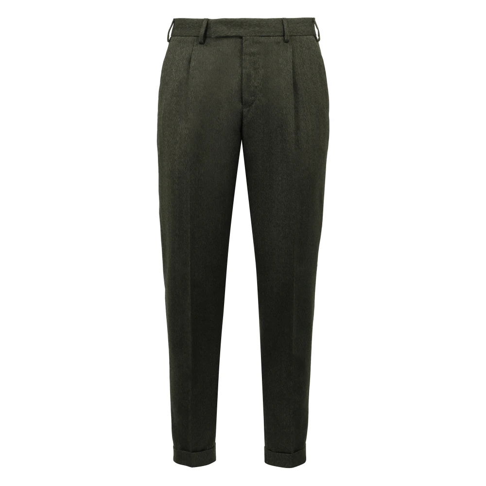 PT Torino Virgin Wool Flap Pocket Broek Green Heren