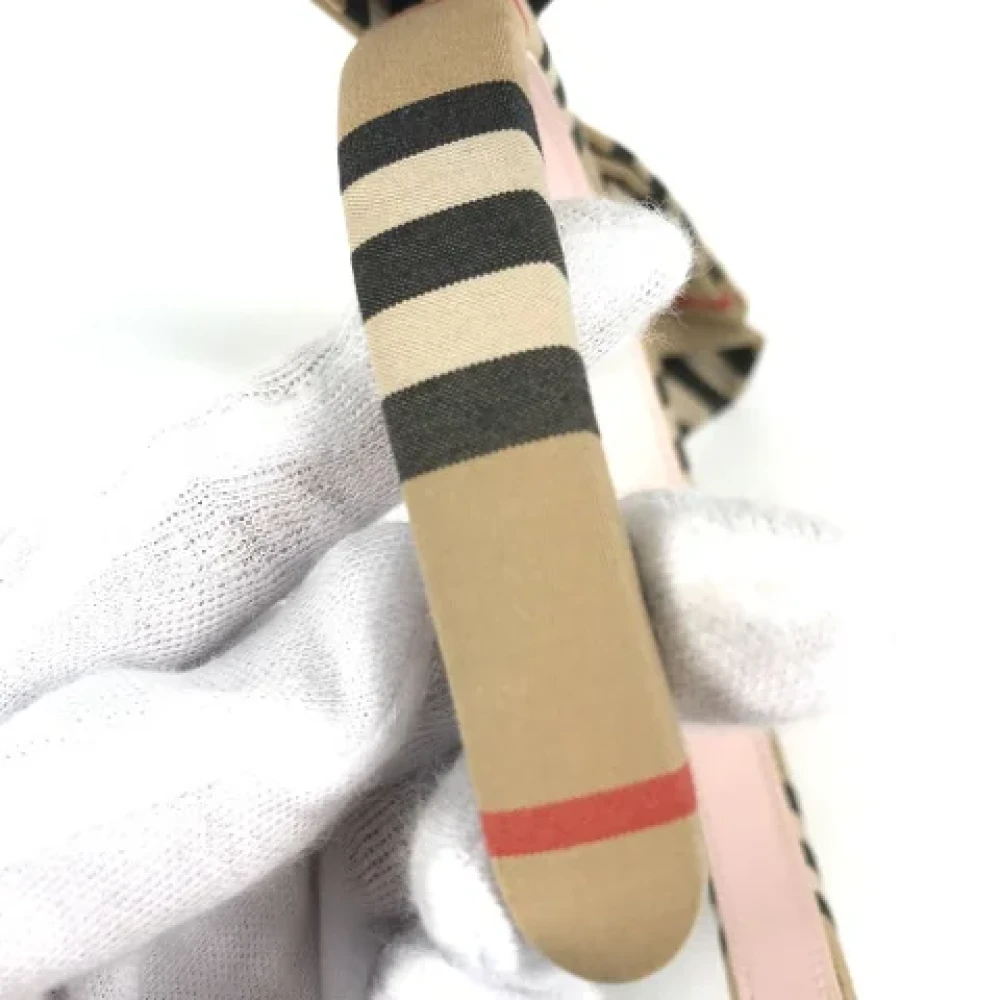 Burberry Vintage Pre-owned Canvas hair-accessories Beige Dames