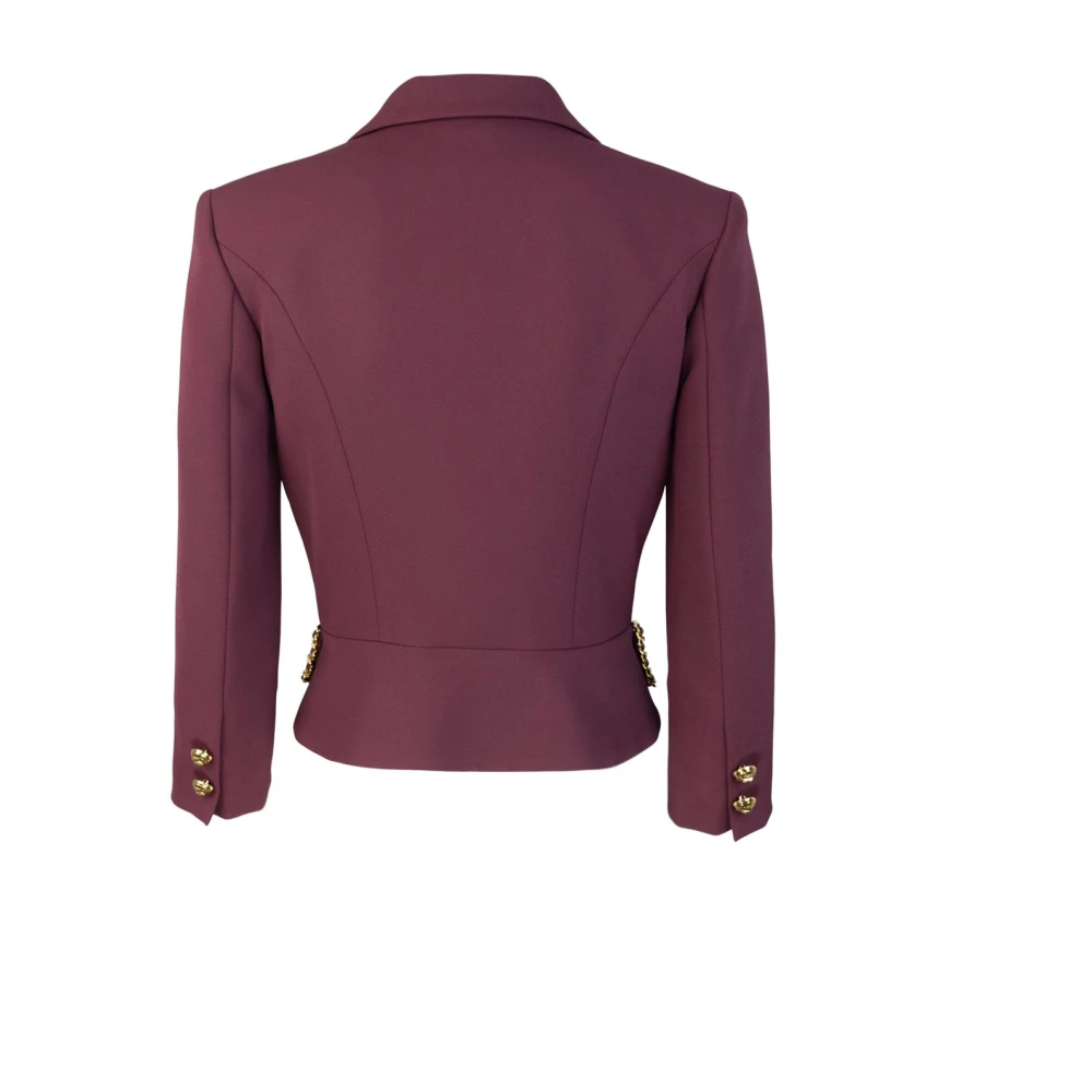 Elisabetta Franchi Rode Cropped Jas met Kettingdetail Red Dames