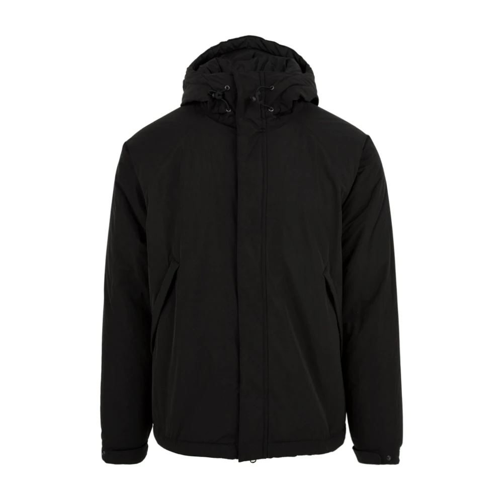 Aspesi Men's Black Winter Jackets, 3XL, Front Zipper Coats