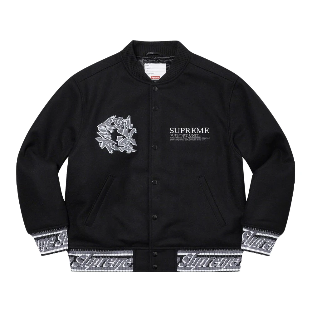 Supreme Varsity Jacket Svart Limited Edition Black, Herr