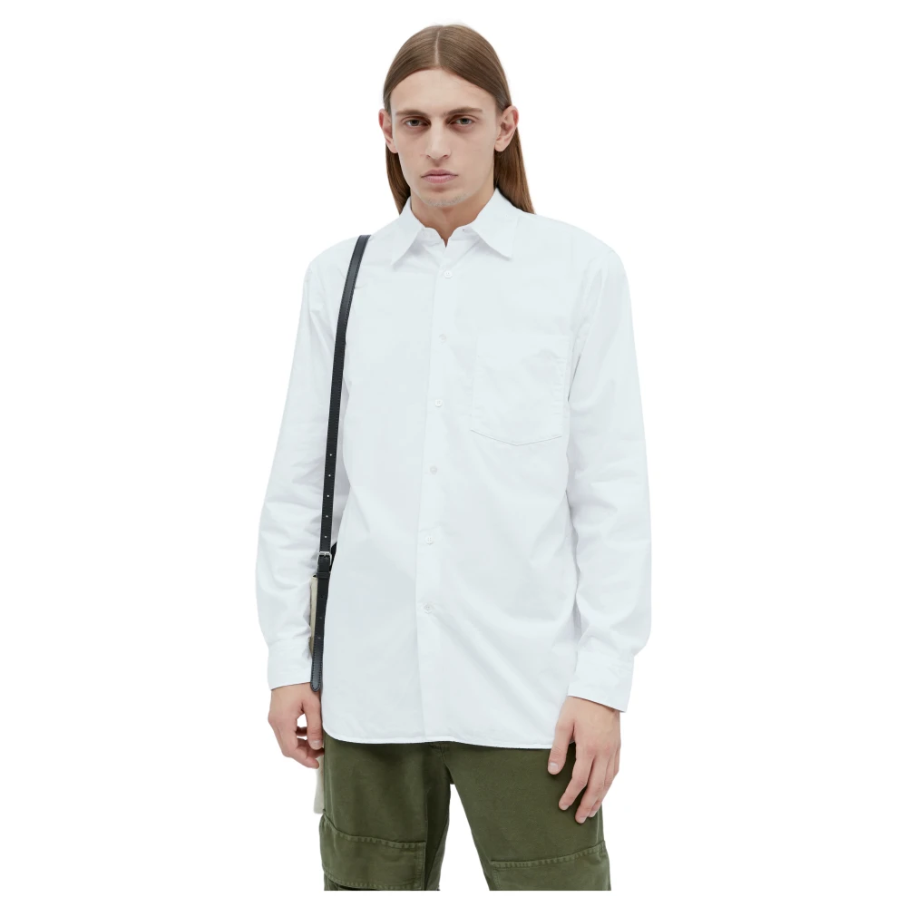 Dries Van Noten Klassiek Katoenen Overhemd met Zak White Heren