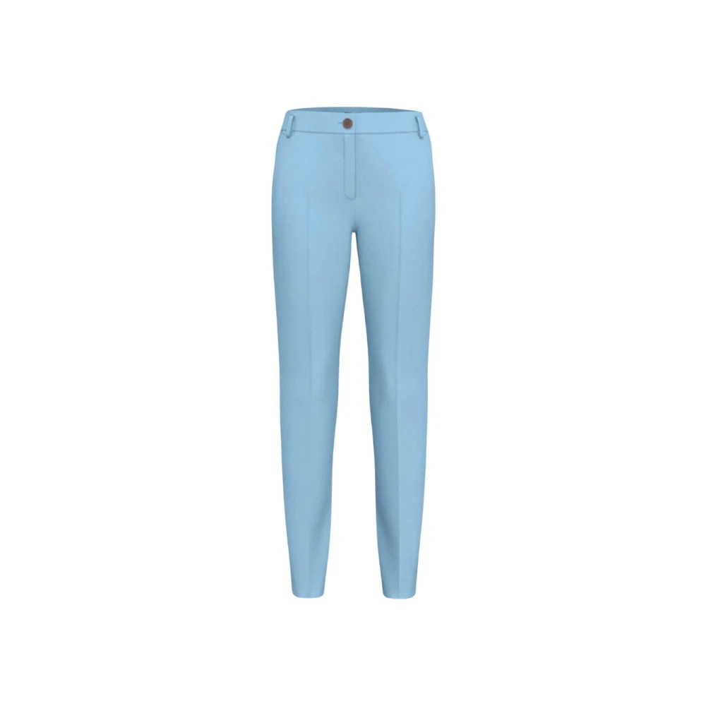 Marella Women's Blue Slim-Fit Trousers, 2XS, Stretch Cotton Trousers Emiro Celeste