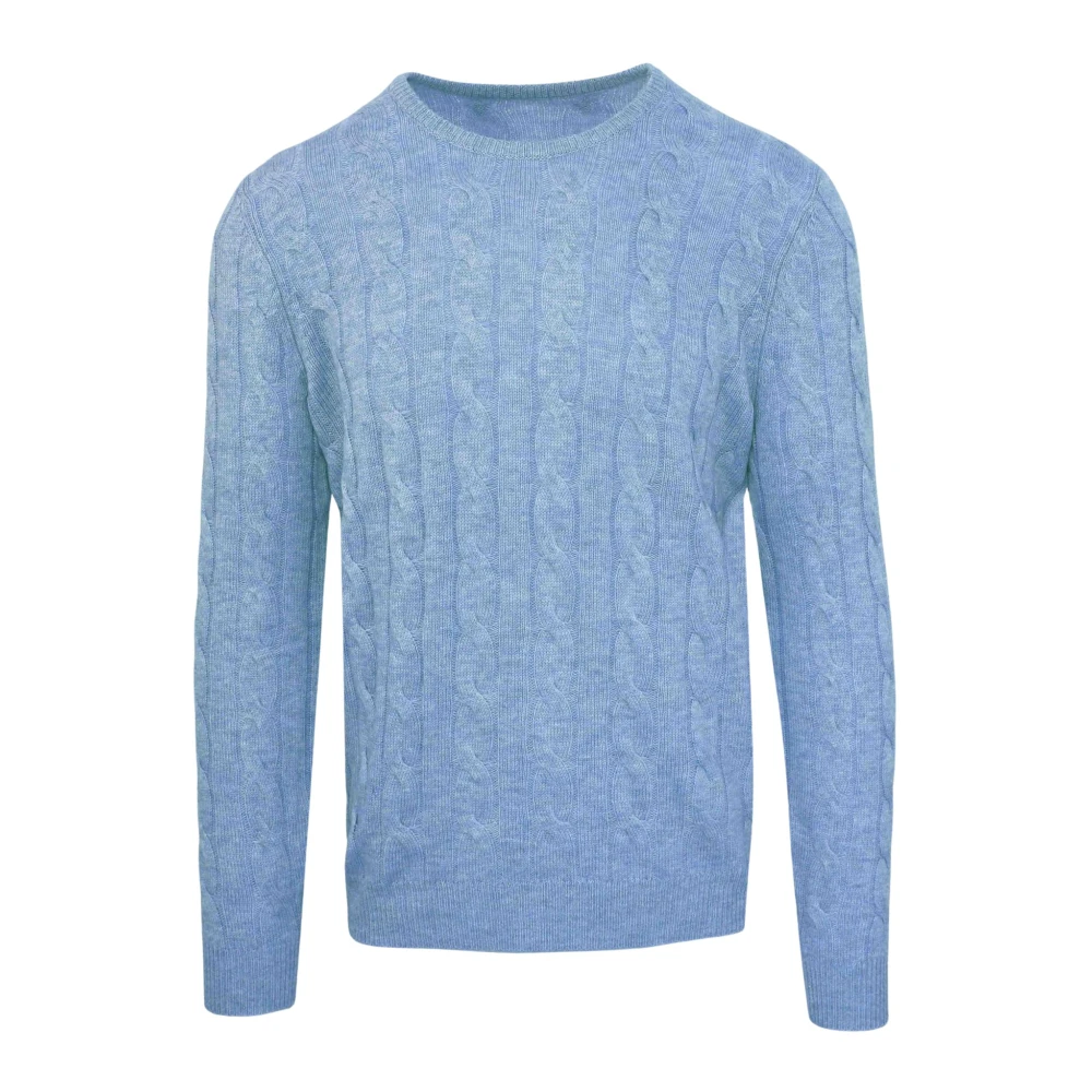 Malo Lyxig Ull Cashmere Tröja Blue, Herr