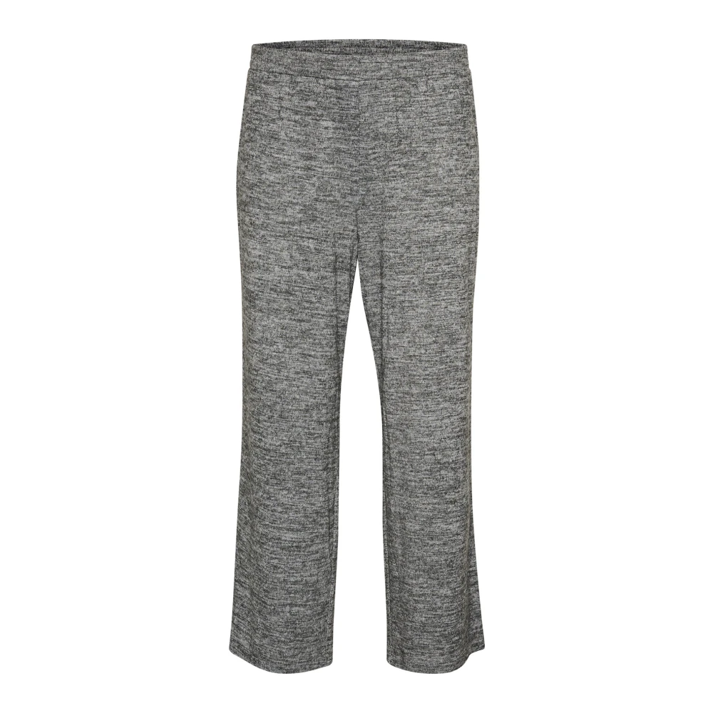 Kaffe Curve Grijze Melange Broek met Relaxte Pasvorm Gray Dames