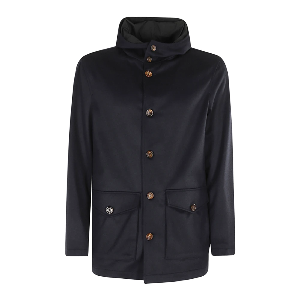 Kired Omkeerbare Kasjmier Nylon Jas Blue Heren