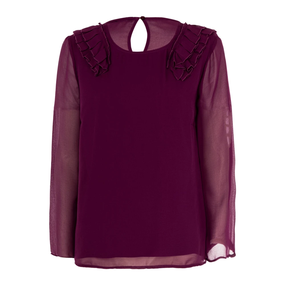 Fracomina Elegante Paarse Blouse met Lange Mouwen Purple Dames