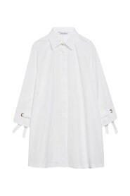 Elegant Hvit Skjortekjole