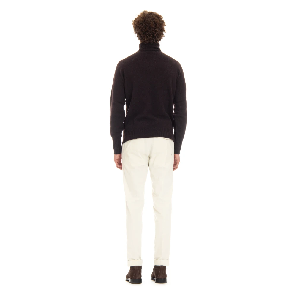 Drumohr Bruine Wollen Trui Dolcevita Stijl Brown Heren