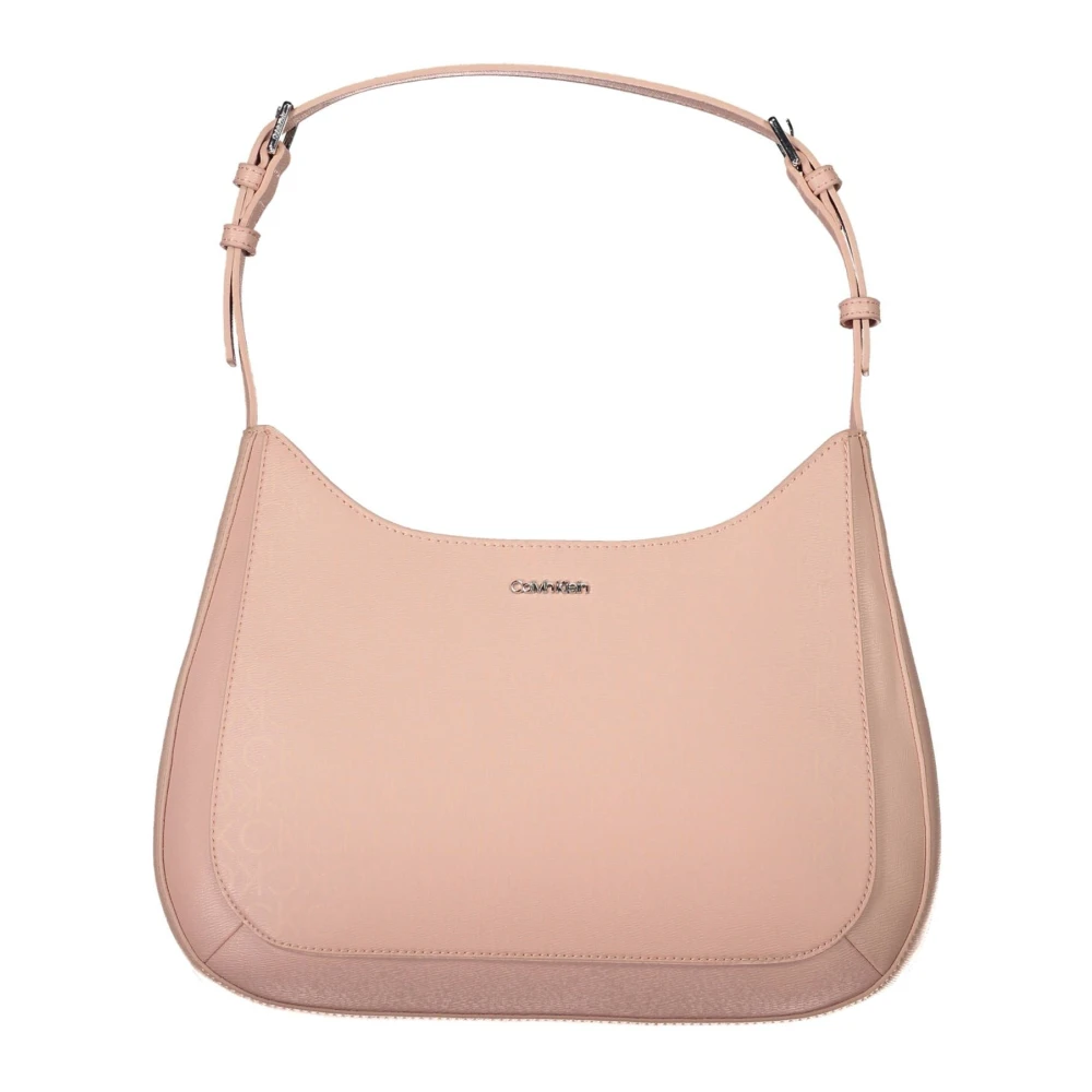 Calvin Klein Women's Pink Polyester Handbag With Adjustable Shoulder Handle