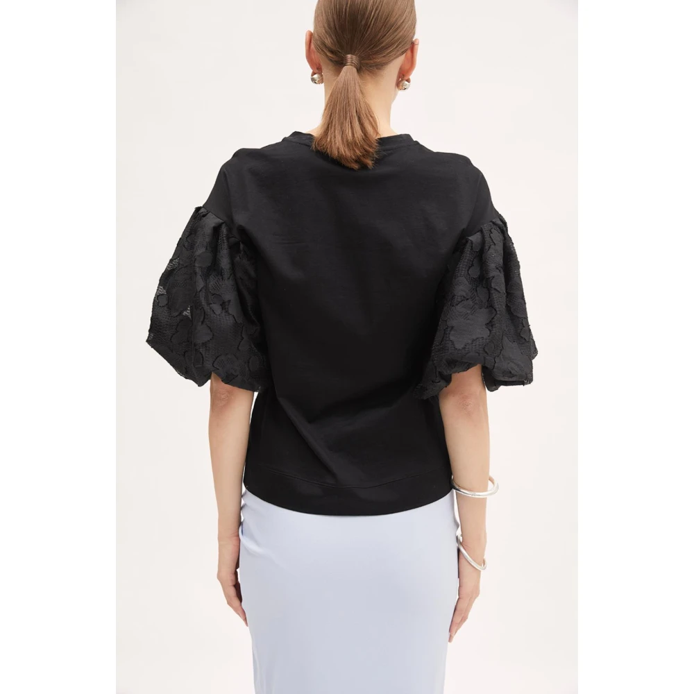 MeiMeiJ Casual katoenen T-shirt voor mannen Black Dames