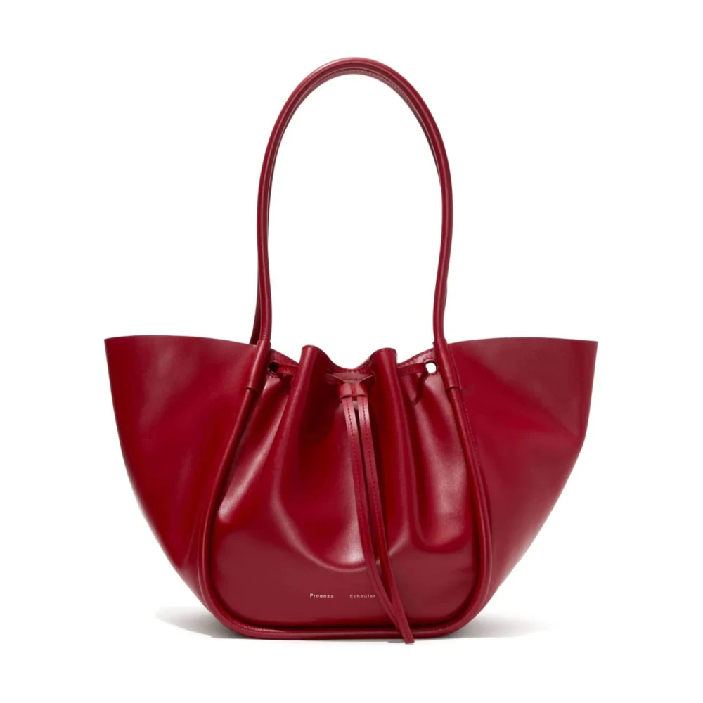 Proenza Schouler Gerimpelde Glanzend Leren Tote Tas Red Dames