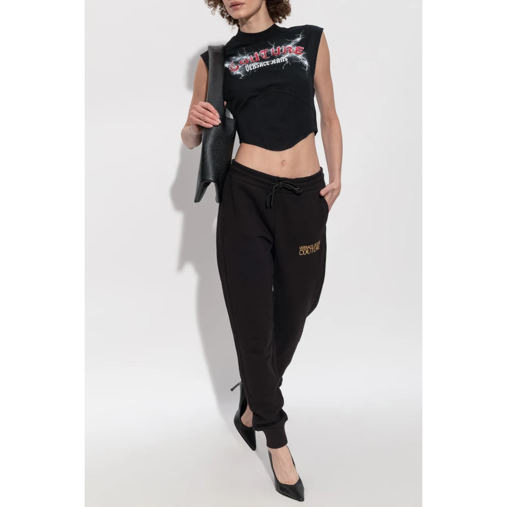 Versace Jeans Couture Mouwloze top Black Dames