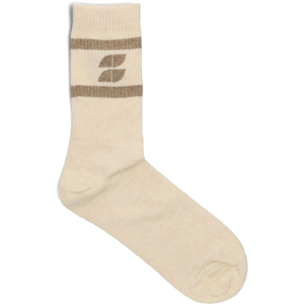 By-Bar Logo Sparkle Socks Beige Dames