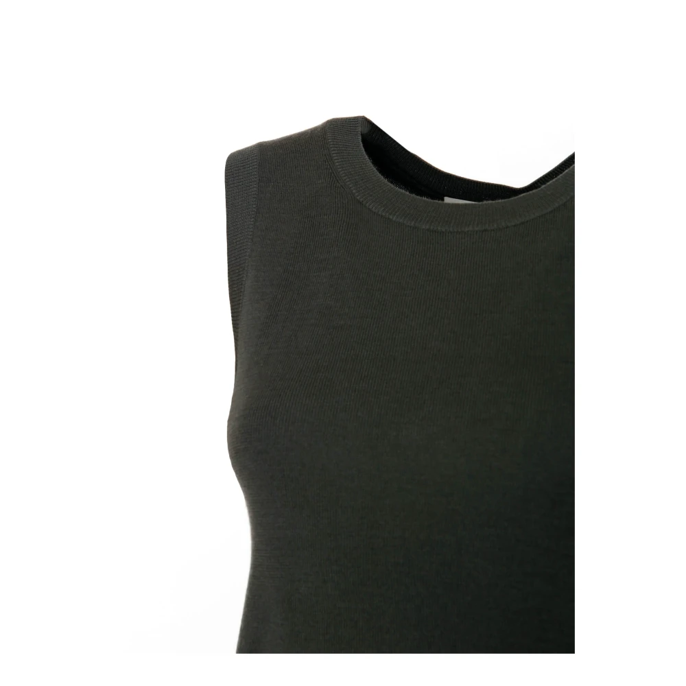 closed Mouwloze Crew Neck Top Green Dames