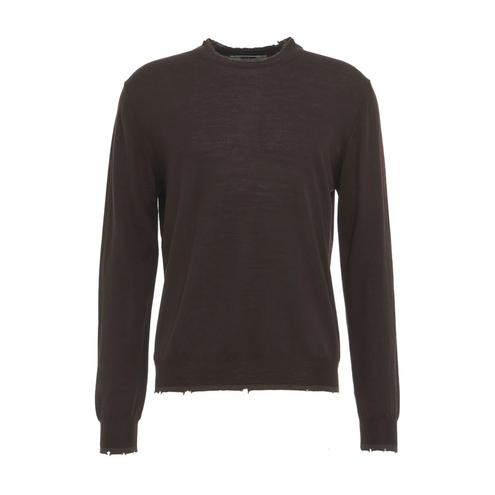 Mauro Grifoni Bruine Gebreide Trui Aw24 Handwas Brown Heren