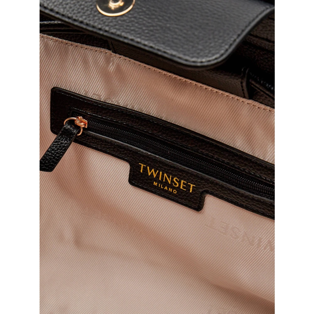 Twinset Zwarte Shopper Tote Tas Stijlvol Modern Black Dames