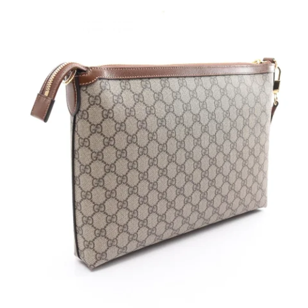 Gucci Vintage Pre-owned Leather gucci-bags Beige Heren