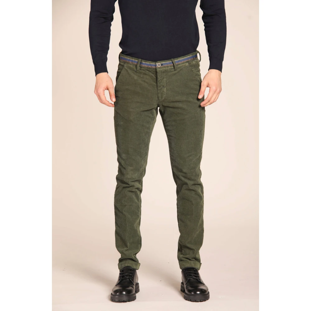 Mason's Fluwelen Winter Chino Broek Slim Fit Green Heren