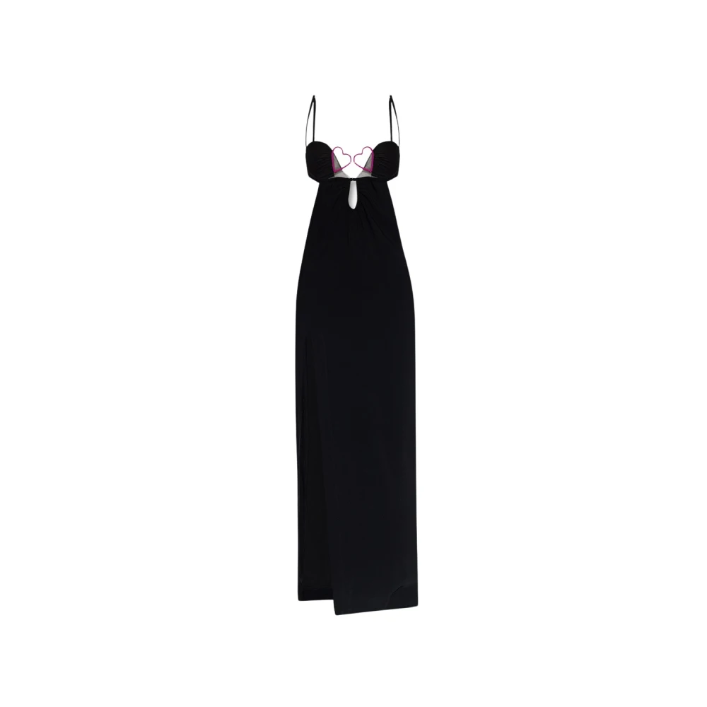 Nensi Dojaka Women's Black Gowns,, Appliquéd Dress Extra Small