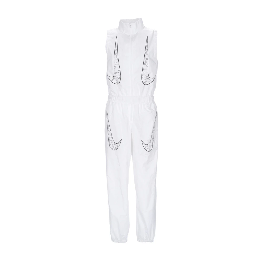 Nike Mouwloze Sportkleding Jumpsuit Wit Zwart White Dames