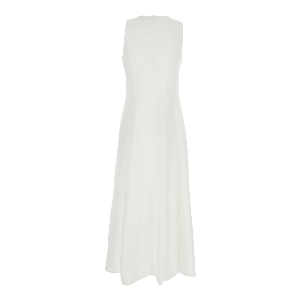 Antonelli Firenze Witte Mouwloze Jurk in Viscosemix White Dames