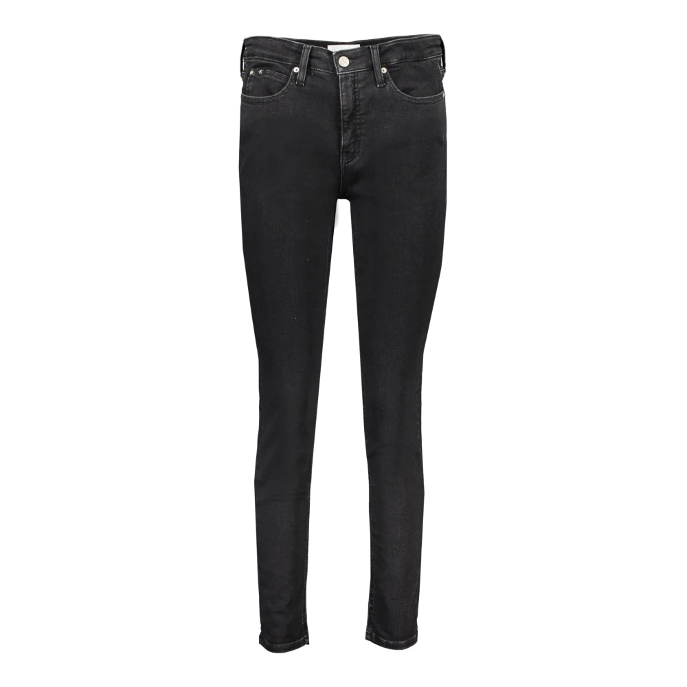 Calvin Klein Women's Black Skinny Denim Jeans With Logo