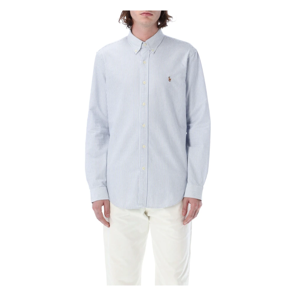 Ralph Lauren Men's Blue Custom Fit Shirt - Light Stripes - Casual Shirts - L - Shirts