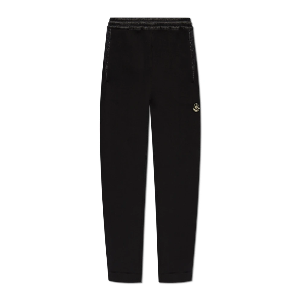 Moncler Homme Noir Pantalons, Taille: L Pantalon De Survêtement Avec Écusson Logo