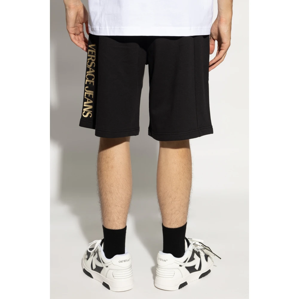 Versace Jeans Couture Shorts met logo Black Heren