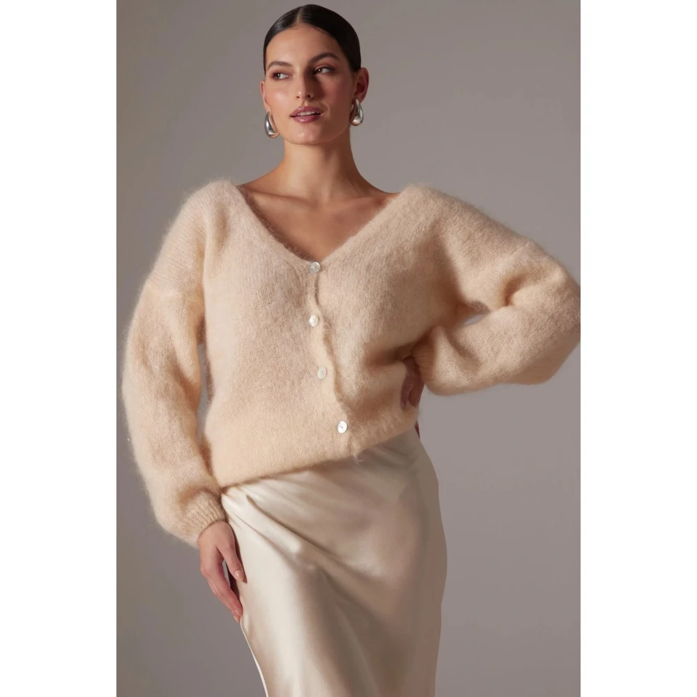 American Dreams Batik-geïnspireerde Cornelia Cardigan Beige Dames