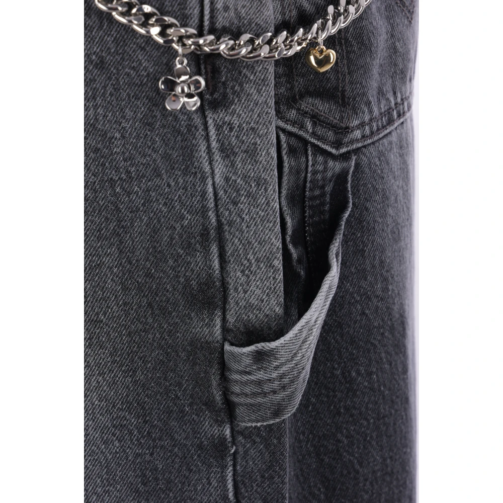 Marc Jacobs Zwarte Gewassen Oversize Denim Jeans Black Dames