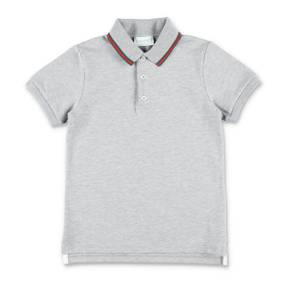 Moncler NWT Grey Heathered Polo Shirt Boys Youth Size XL 14 Slim high quality Fit