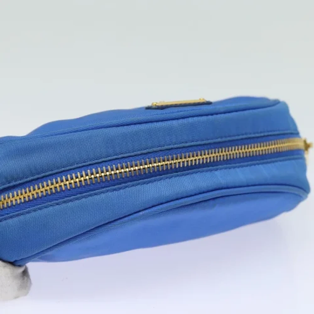 Prada Vintage Pre-owned Nylon pouches Blue Dames