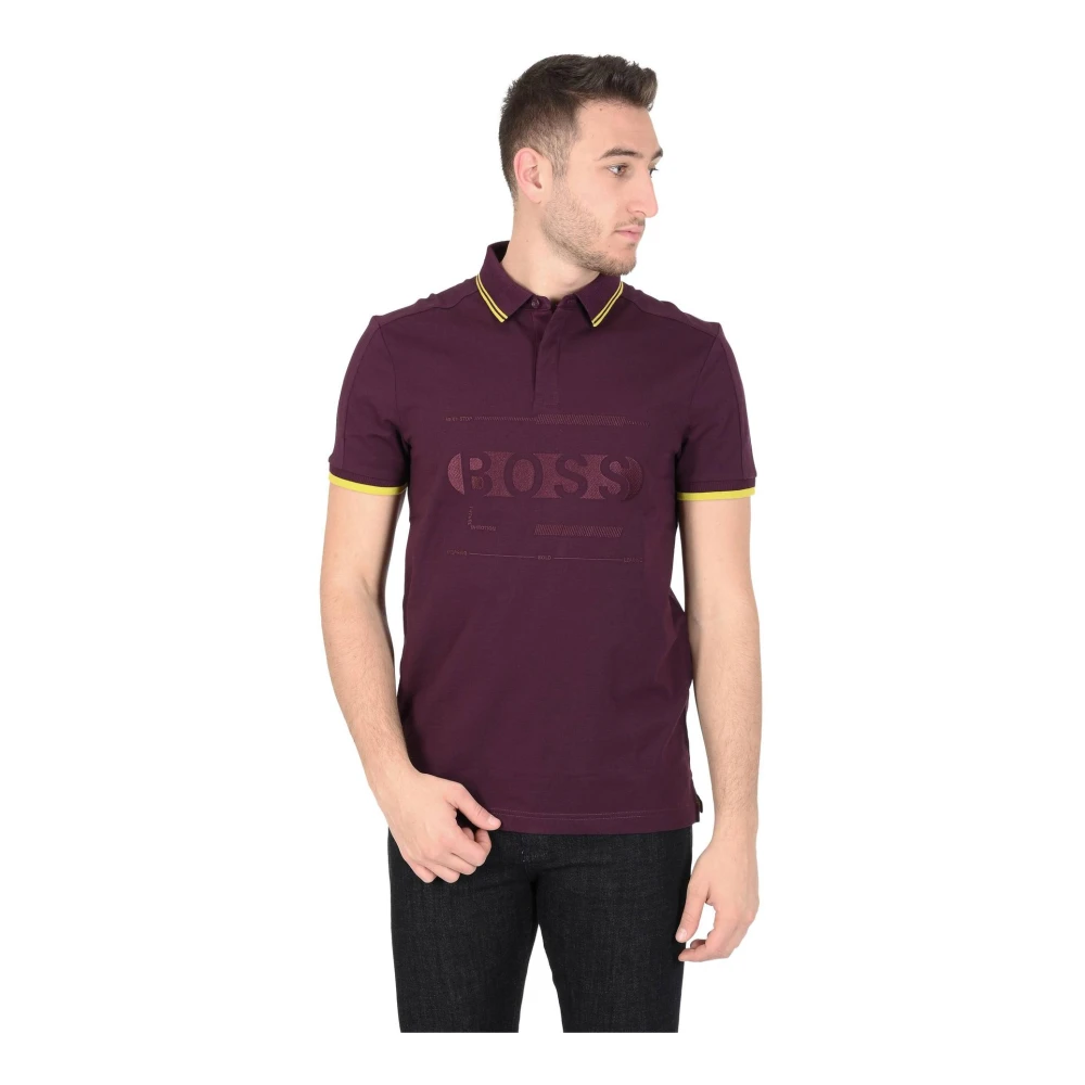 Hugo Boss Polo Shirts Purple Heren