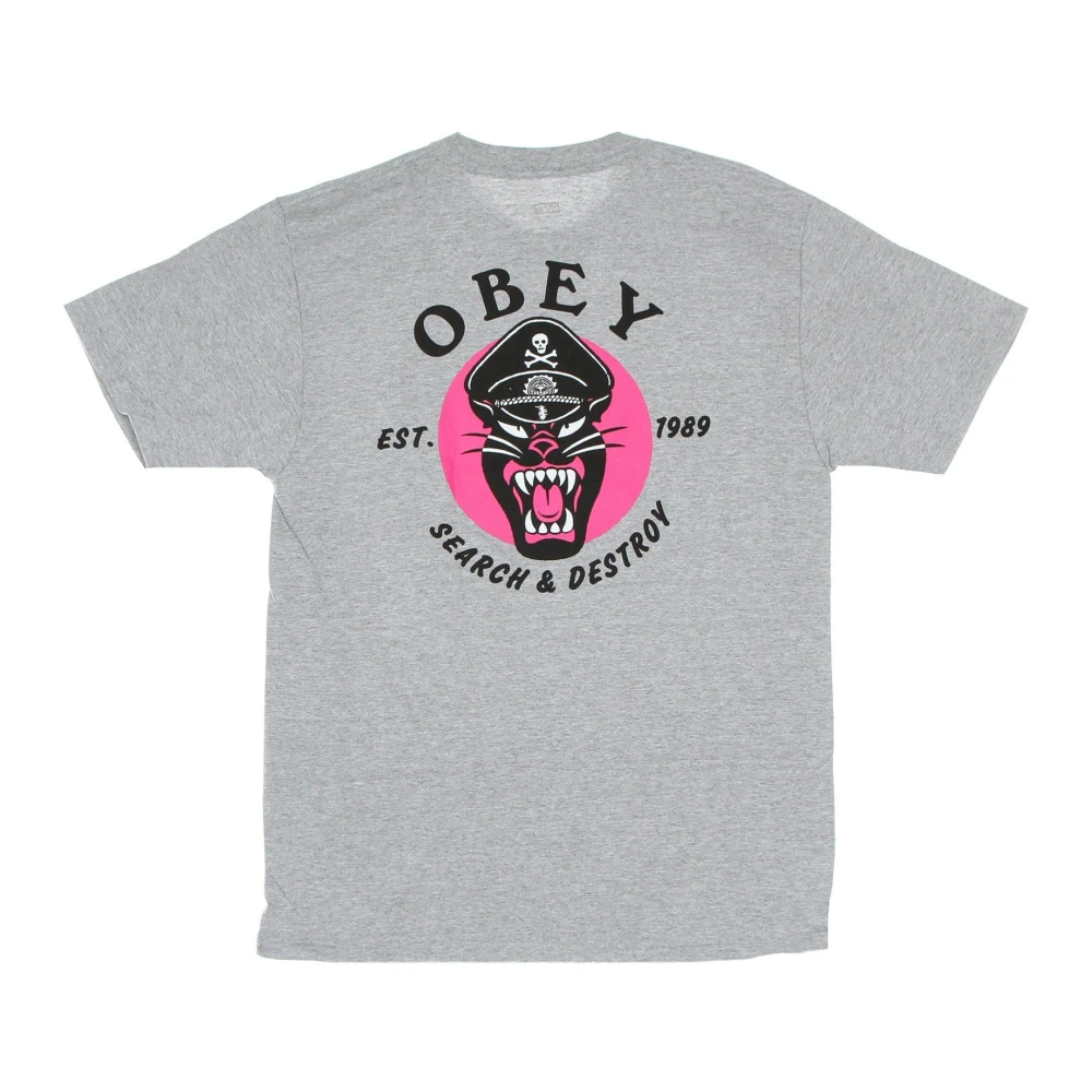 Obey Klassieke Panther Tee Heather Gray Heren Gray Heren