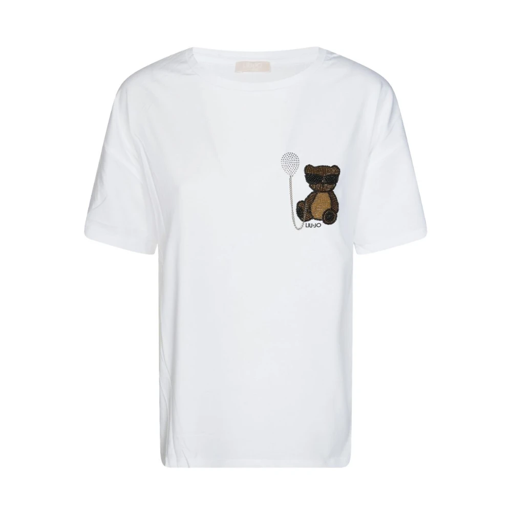 Liu Jo Vrouw Wit Tops Dames, Xl, Katoen, T-Shirt Met Patch