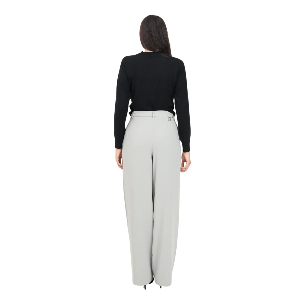 Armani Exchange Elegante modderbruine Palazzo-broek Gray Dames