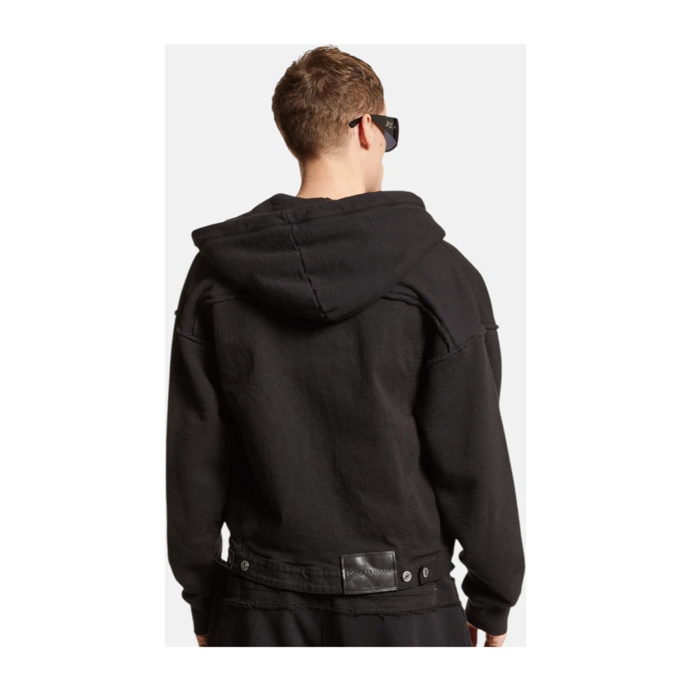 Dsquared2 Zwarte Katoenen Twill Werkjas Black Heren