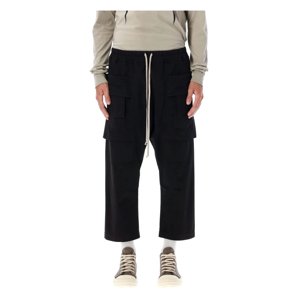 Rick Owens Zwarte Cargo Broek Creatch Aw24 Black Heren