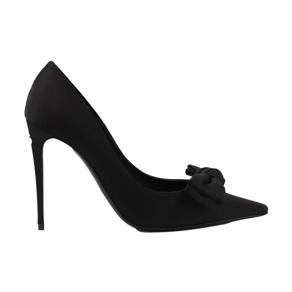 Dolce & Gabbana Vrouw Zwart Schoenen Dames, 39 1/2 Eu, E Stiletto Pumps Met Strikdetail
