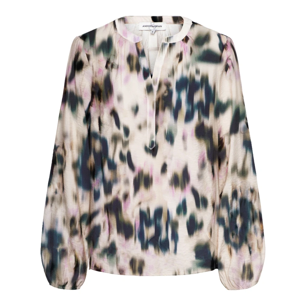 &Co Woman Bloes met lange mouwen en V-hals Multicolor Dames