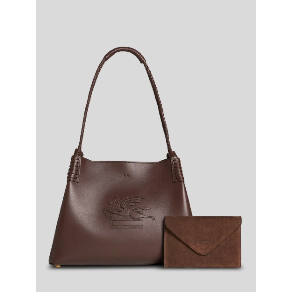 ETRO Bruine Leren Shoppingtas Libra Brown Dames