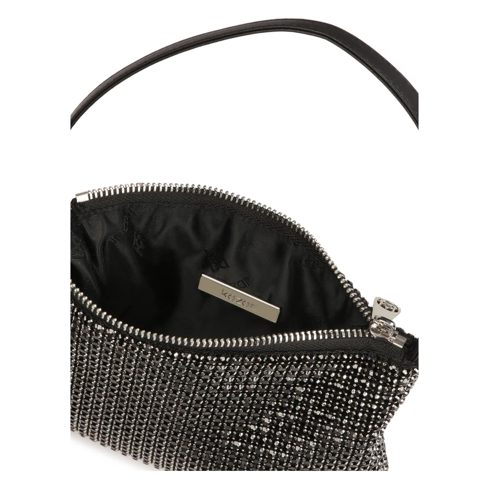 Kazar Zwarte glanzende kleine handtas Black Dames