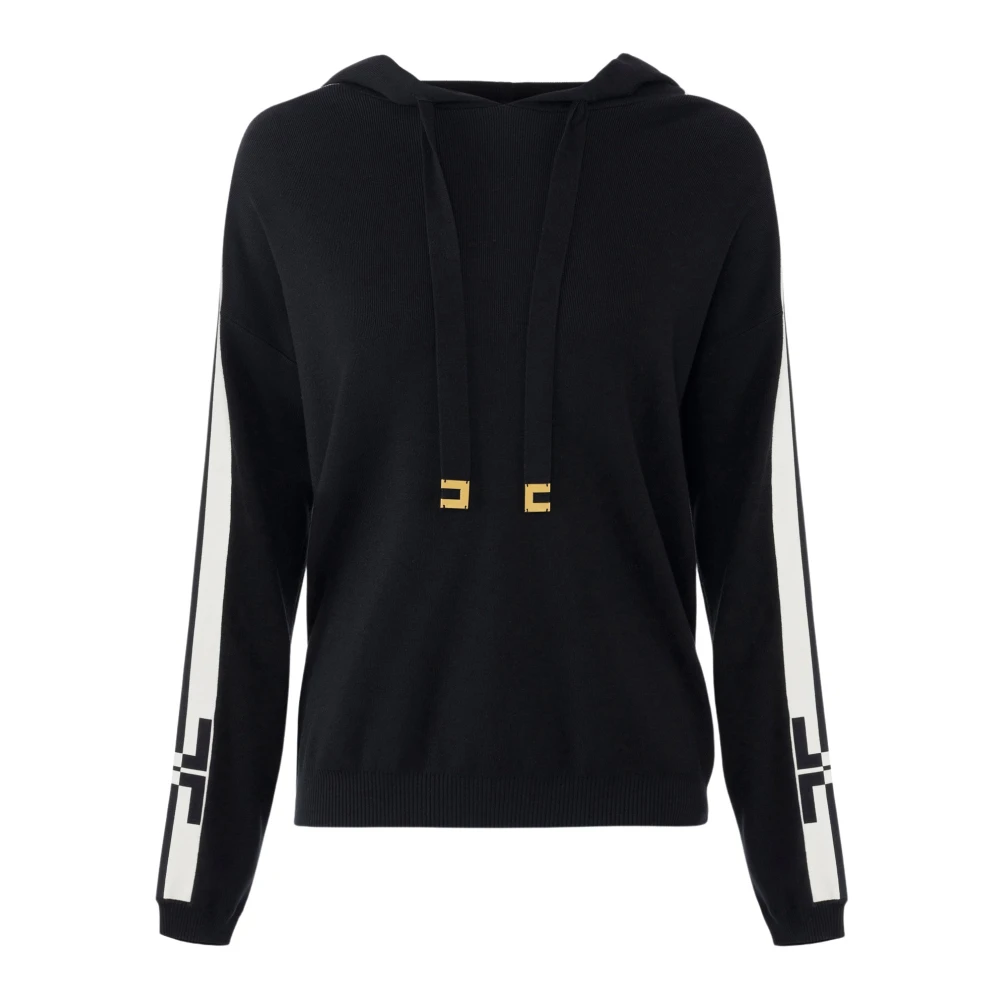 Elisabetta Franchi Stijlvolle Gebreide Top voor Vrouwen Black Dames