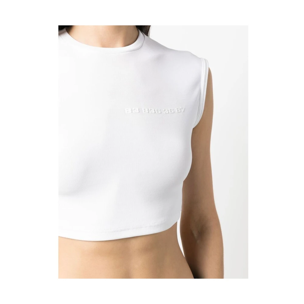 Vtmnts Witte Cropped Top met Nummer Patch White Dames