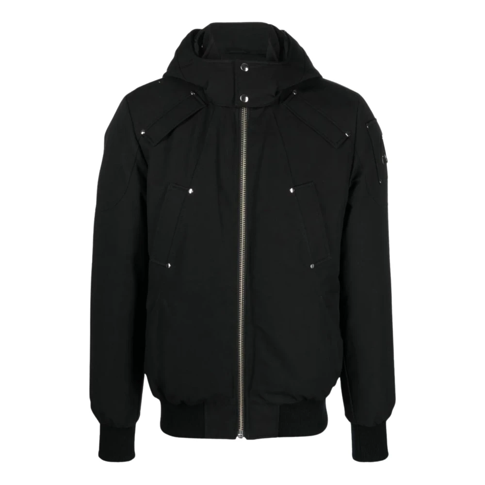 Moose Knuckles Zwarte bomberjack met geïsoleerd ontwerp Black Heren