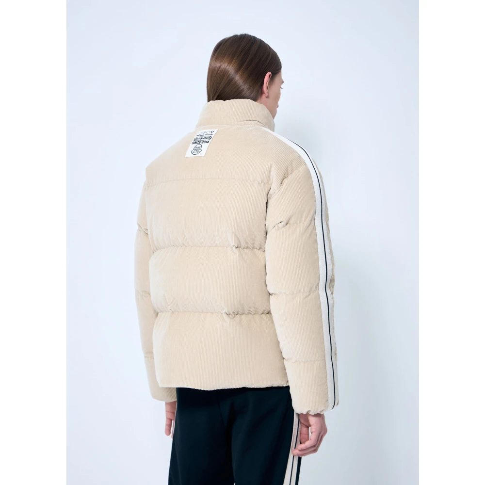 Moncler Korte donsjas in katoenweefsel Beige Heren