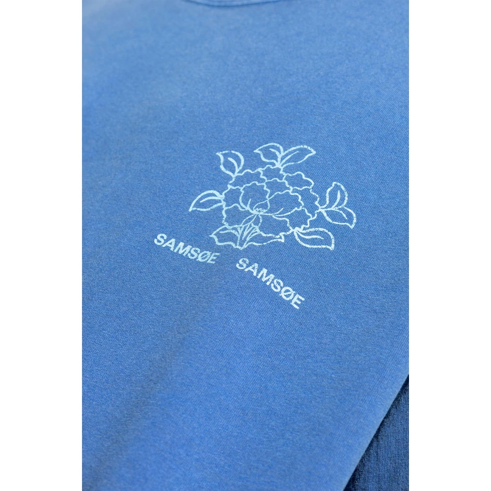 Samsøe T-shirt Sapoetry Blue Heren